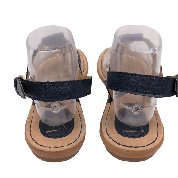 BOC Born Concept T-Strap Thong Ankle Strap Flat Sandals Shoes Size 10 Navy Blue - Picture 4 of 9